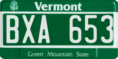 VT license plate BXA653