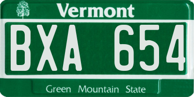 VT license plate BXA654