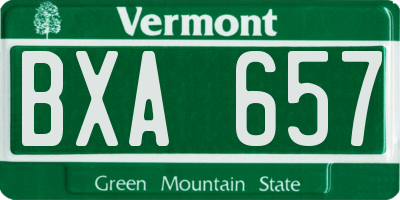 VT license plate BXA657