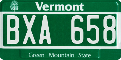 VT license plate BXA658