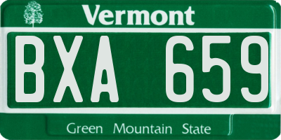 VT license plate BXA659