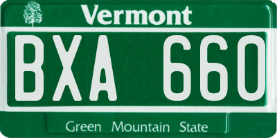VT license plate BXA660