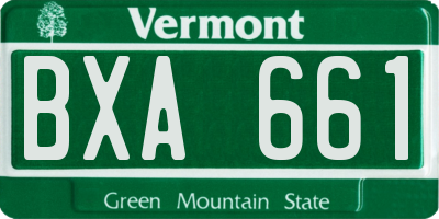 VT license plate BXA661