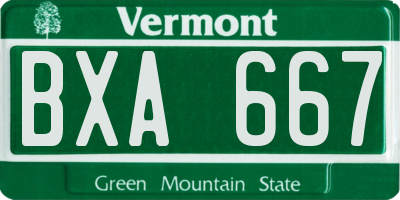 VT license plate BXA667