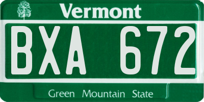 VT license plate BXA672