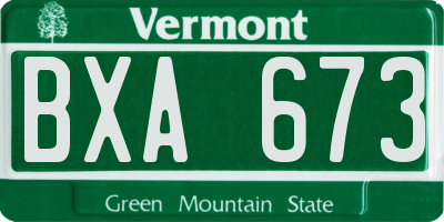 VT license plate BXA673