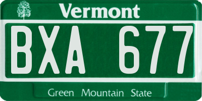 VT license plate BXA677