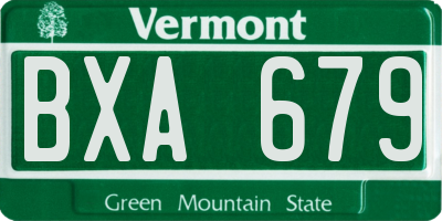 VT license plate BXA679