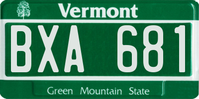 VT license plate BXA681