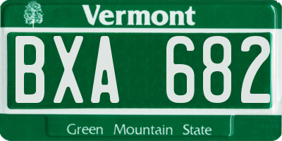 VT license plate BXA682