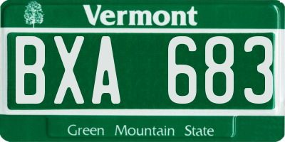 VT license plate BXA683