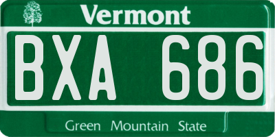 VT license plate BXA686