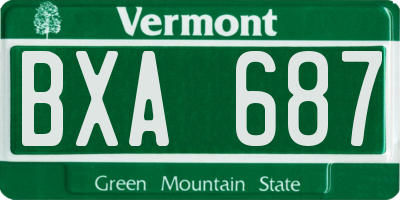 VT license plate BXA687
