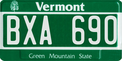 VT license plate BXA690