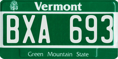 VT license plate BXA693