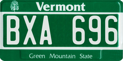 VT license plate BXA696