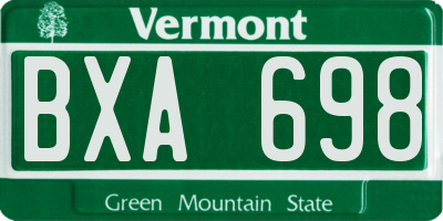 VT license plate BXA698