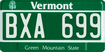 VT license plate BXA699