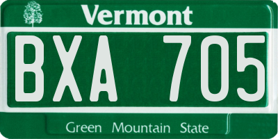 VT license plate BXA705