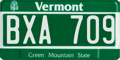 VT license plate BXA709