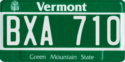 VT license plate BXA710