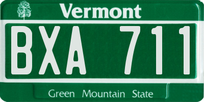 VT license plate BXA711