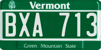 VT license plate BXA713
