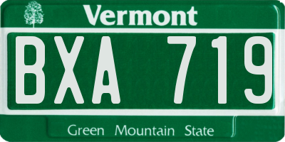 VT license plate BXA719