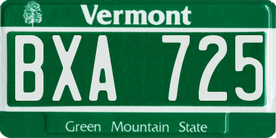 VT license plate BXA725