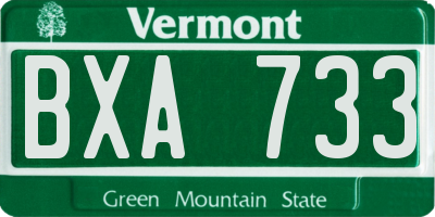 VT license plate BXA733