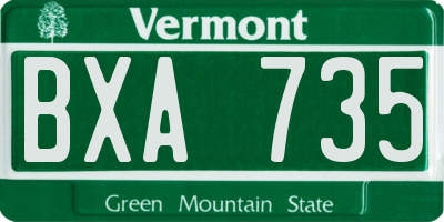 VT license plate BXA735