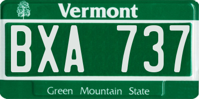VT license plate BXA737