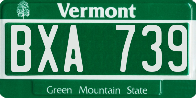 VT license plate BXA739