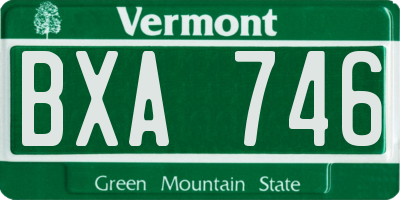 VT license plate BXA746