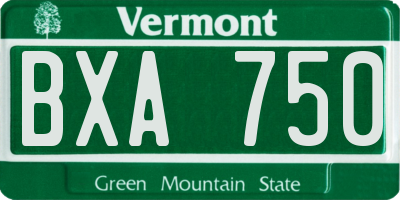 VT license plate BXA750