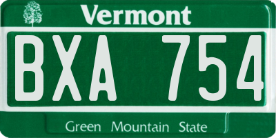 VT license plate BXA754