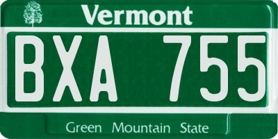 VT license plate BXA755
