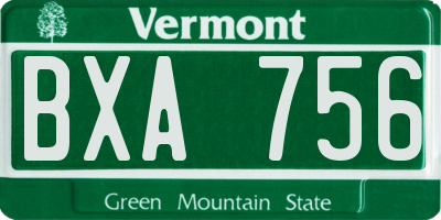 VT license plate BXA756