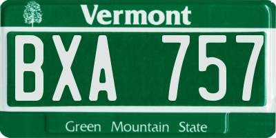 VT license plate BXA757