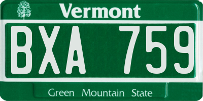 VT license plate BXA759