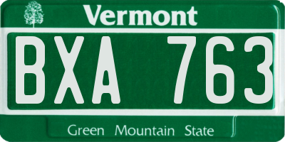 VT license plate BXA763