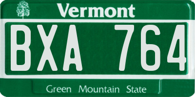 VT license plate BXA764