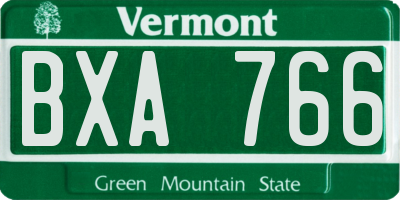 VT license plate BXA766