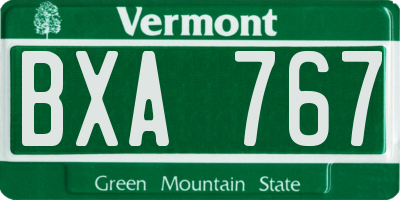 VT license plate BXA767