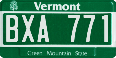 VT license plate BXA771