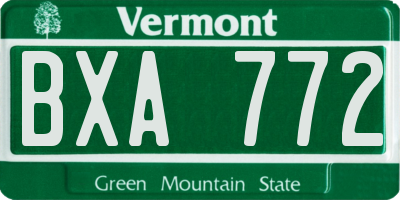 VT license plate BXA772