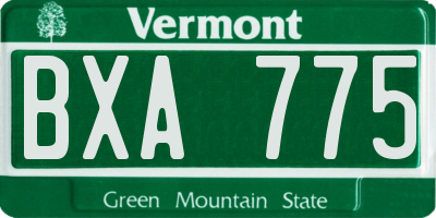 VT license plate BXA775