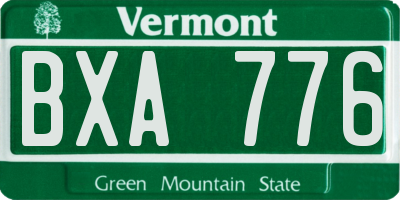 VT license plate BXA776
