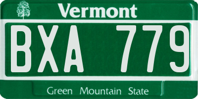 VT license plate BXA779
