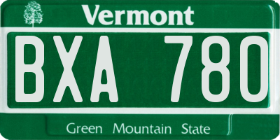 VT license plate BXA780